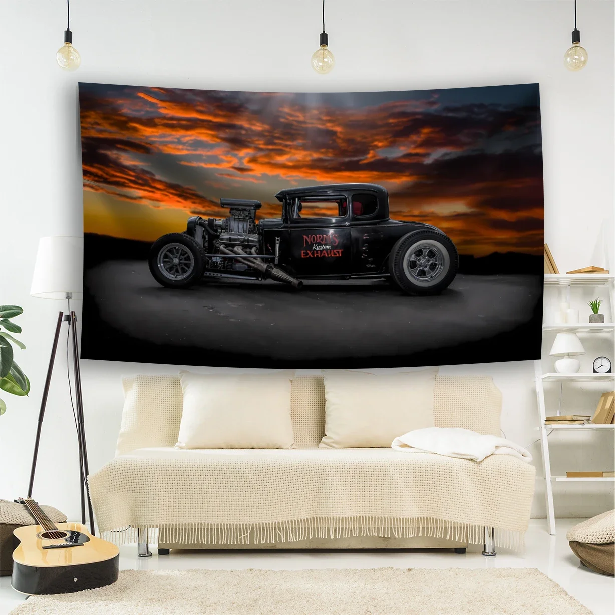 American Vintage Car Tapestry Banner Flag Poster Art Gothic Garage Bar Club Decoration