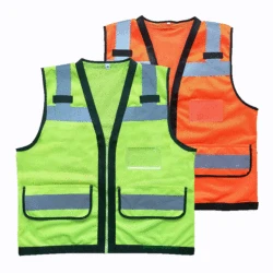 Men Woman High visibility safety vest work vest workwear safety red reflective vest construction vest with logo