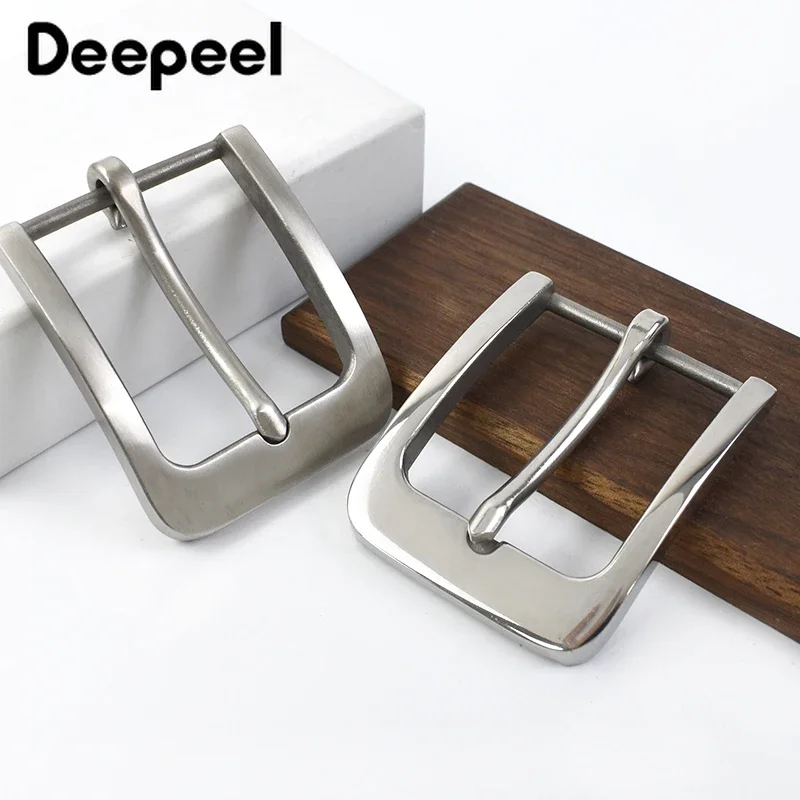 

Deepeel 40mm Wide Solid Stainless Steel Belt Head Brushed Pin Buckles Metal Jeans Leather Crafts Buckle for 38mm Men Accessories