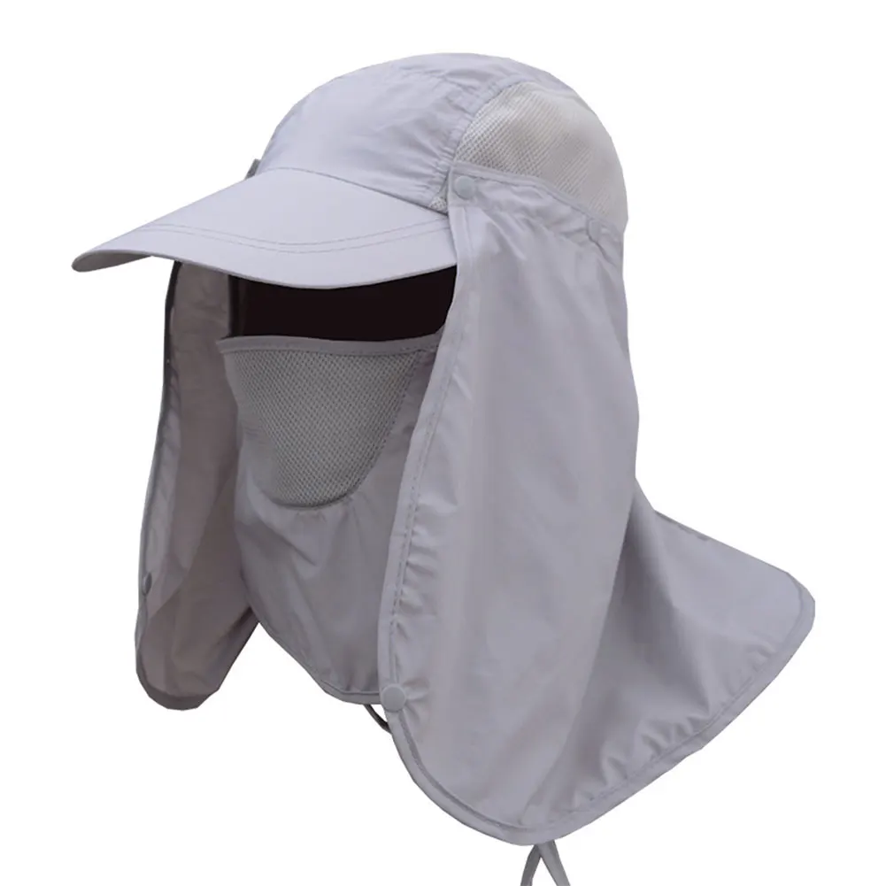 Men and Women Outdoor Sun Protection Fishing Hat with Detachable Face Neck Cover Flap, Summer Cycling Quick Drying Cap