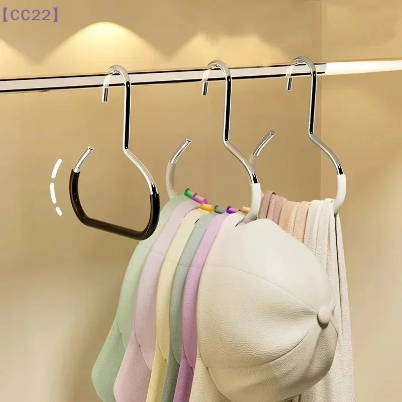 【CC22】2/5Pcs Heavy-Duty Dipped Plastic Coated Metal Hat & Clothes Hanger Non Slip Baseball Cap Scarf Ties Rack Closet Organizer