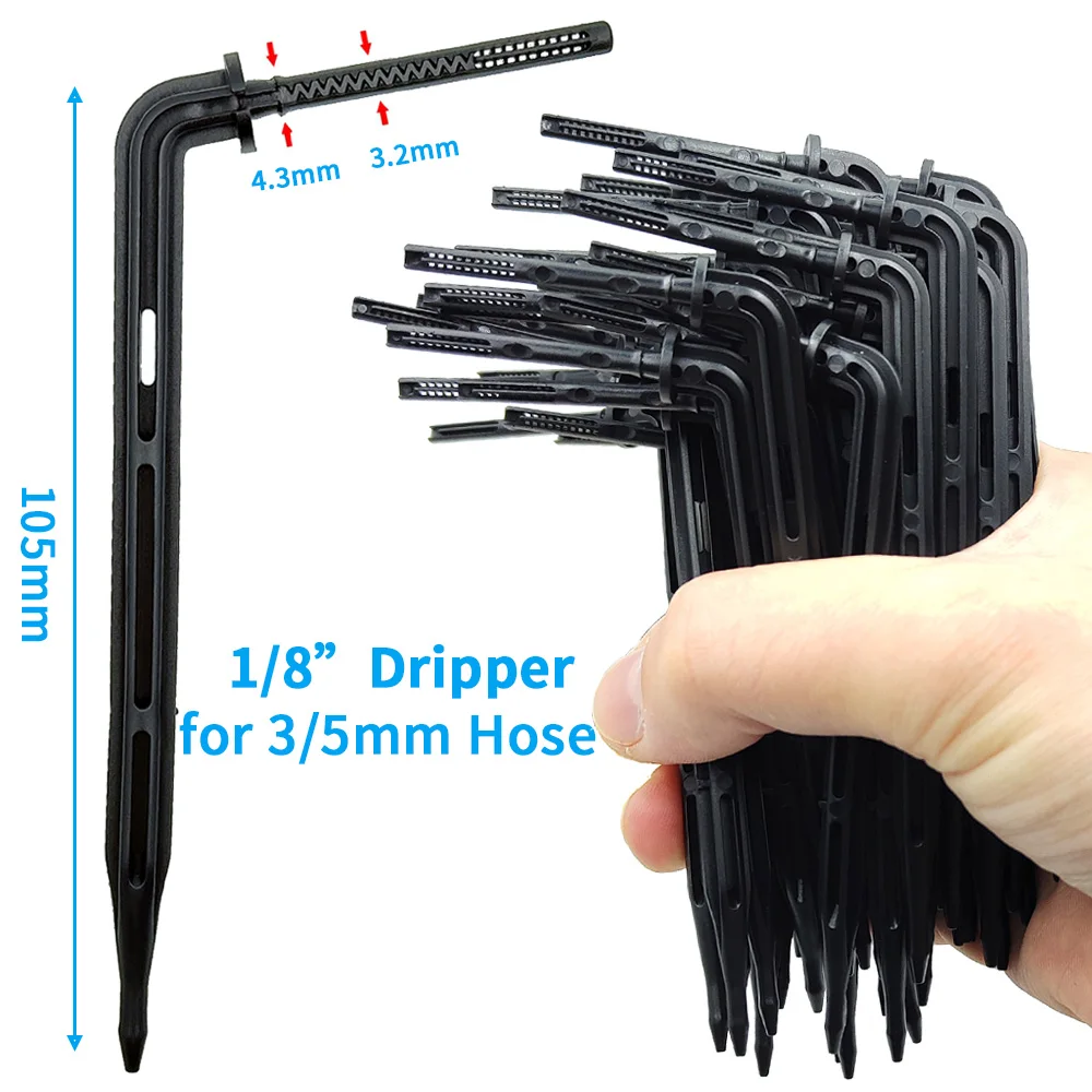 WUJIE serra irrigazione a goccia 4 vie 3/5mm Drip Arrow trasmettitore a 2 vie irrigazione sistema di irrigazione per giardino Bonsai 10/20set