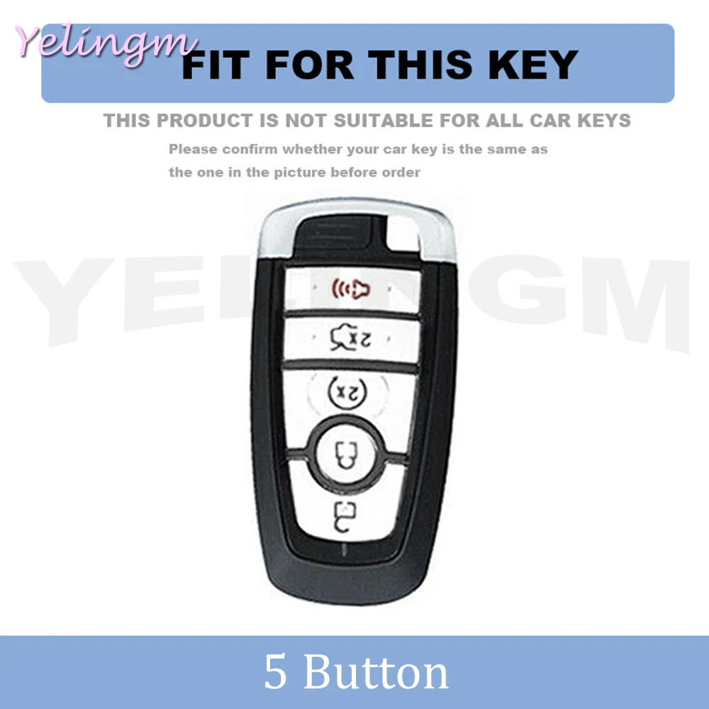5 Button Keychain Car Key Case Cover for Ford Explorer Mustang Fusion Escape F150 F250 F350 F450 F550 Ford Raptor 2020 2021