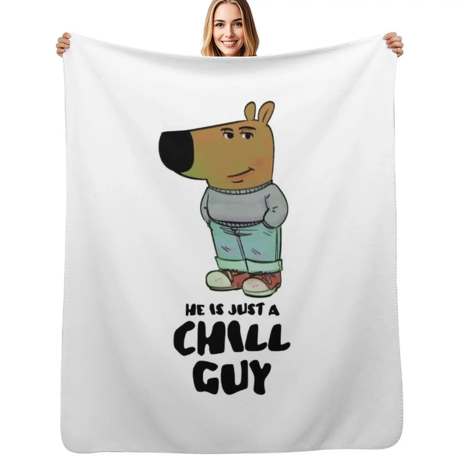 CHILL GUY (white) Throw Blanket Fade Resistant Durable Throw Blanket