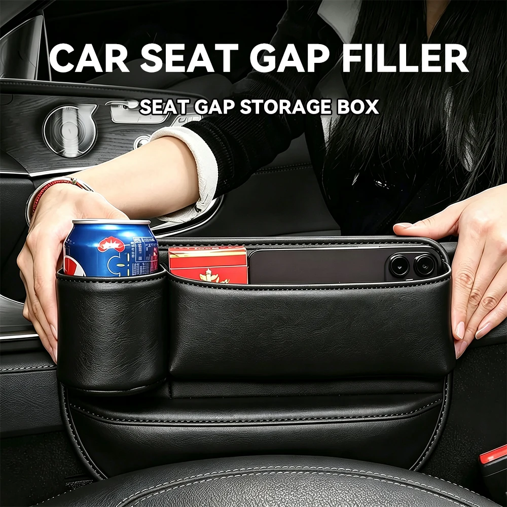 Car Seat Organizer - Leather Car Seat Gap Filler Organizer