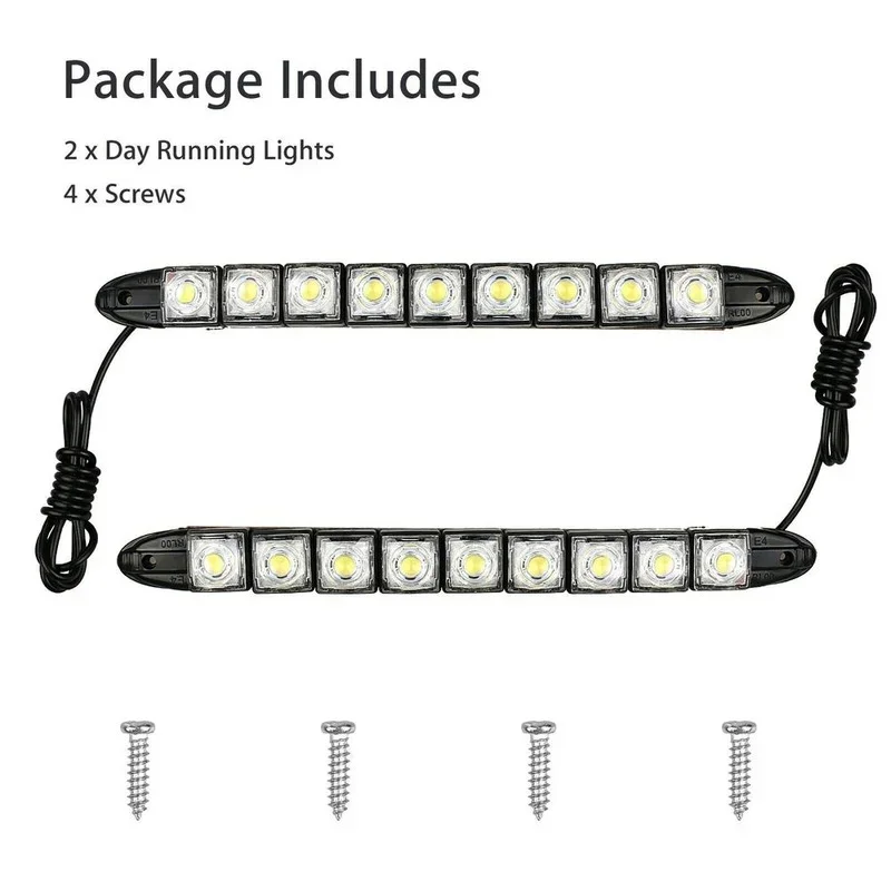 자동차 주간 주행등, 유연한 방수 안개등, 운전 헤드 램프, 9 LED, 12V, 2 개