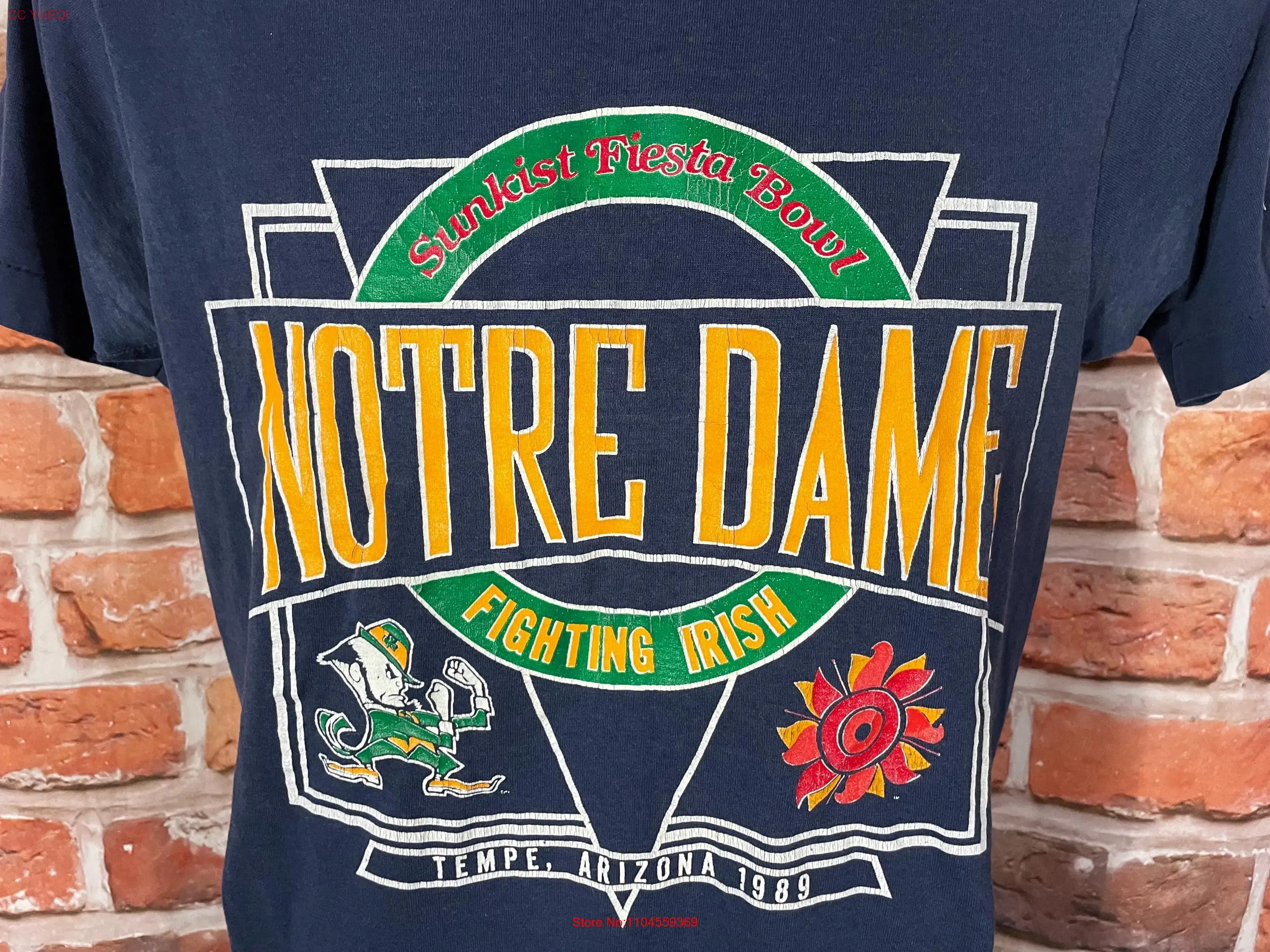 1989 Notre Dame Fiesta Bowl shirt sz S vintage Sunkist 80s tee long or short sleeves