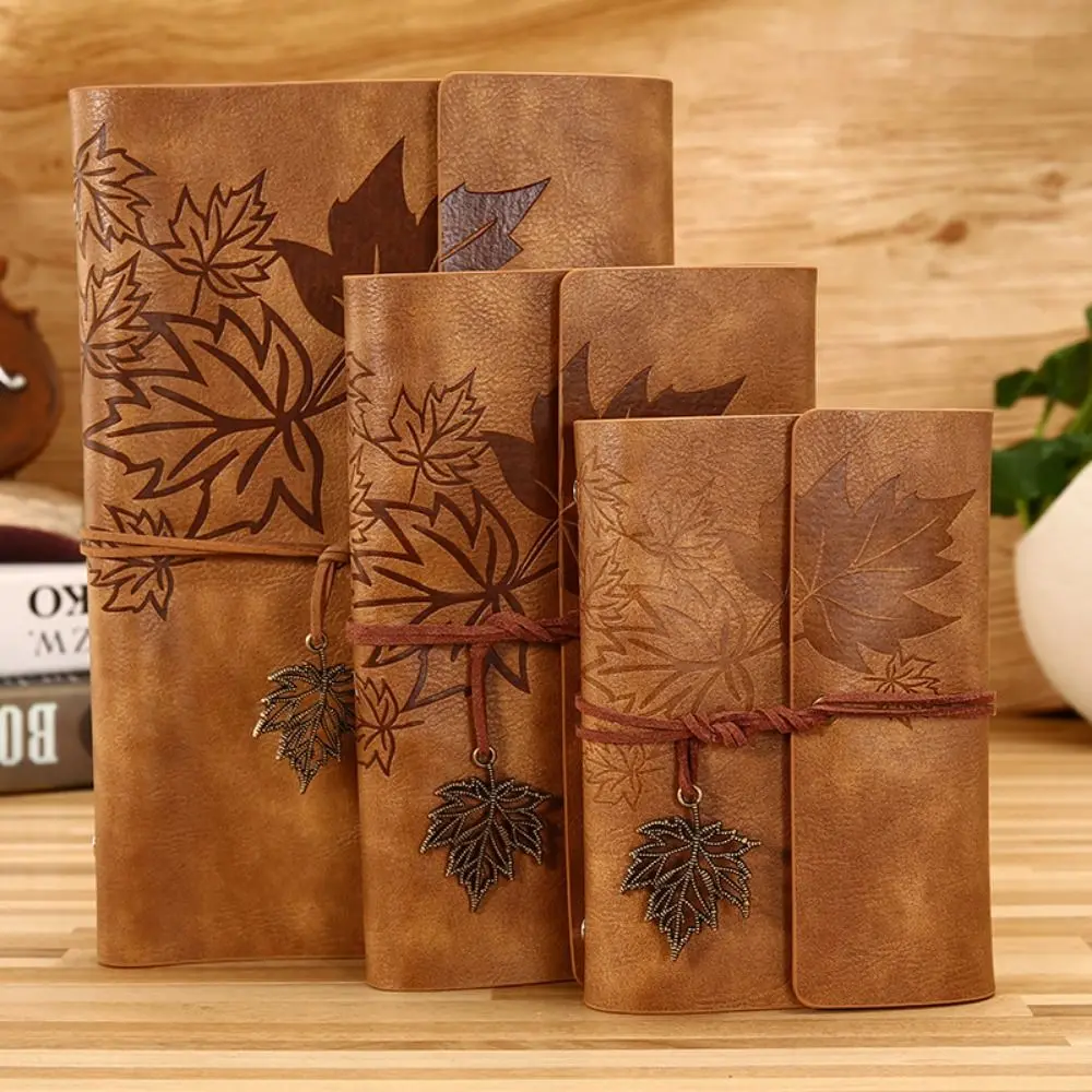 

A7/A6/A5 Travelers Vintage Notebook Kraft Paper Blank PU Leather Kraft Notebook Loose Leaf Binder Spiral Notebook Planners