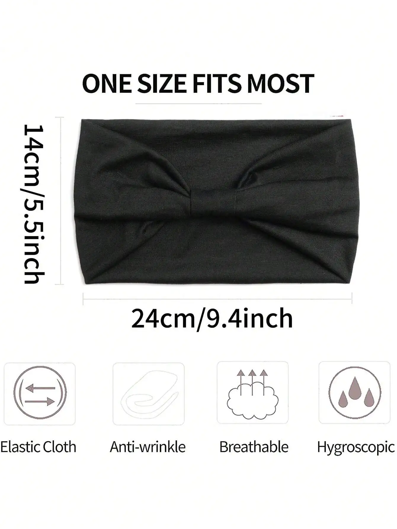 

4 шт. женских широких повязок для волос в африканском стиле, большие спортивные повязки-тюрбаны для женщин, эластичные, нескользящие, для тренировок