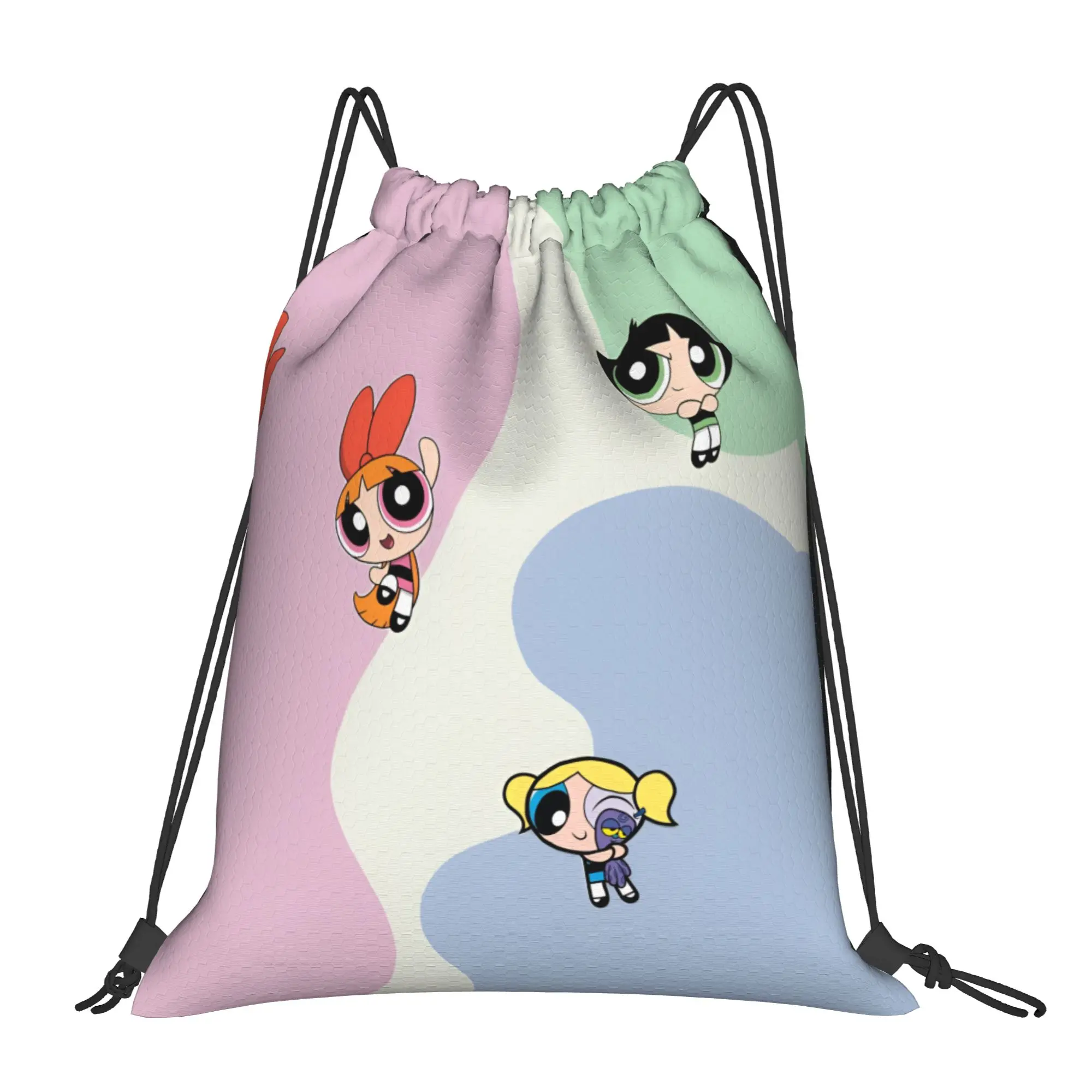 

Custom Poweres Anime Puffes Drawstring Backpack Sports Gym Bag for Women Men Buttercup Blossom Bunny Training Sackpack