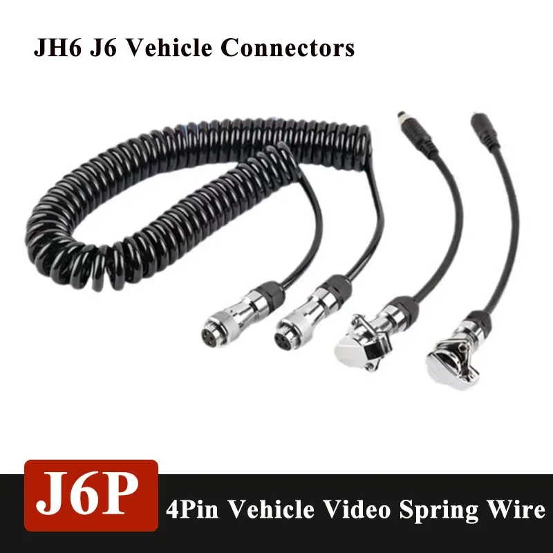 4Pin J6P JH6 Jiefang Vehicle Monitoring Spring Wire Connector Cable Dedicated Rearview Camera For Reversing Image Connection Lin