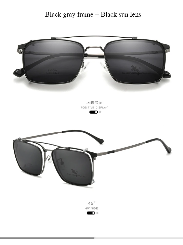 BCLEAR Mode Polarisierte Sonnenbrille Männer Frauen Magnetische Clip Auf Gläser Legierung Optische Rezept Brillen Rahmen Clip Sonne Objektiv – Detail 13