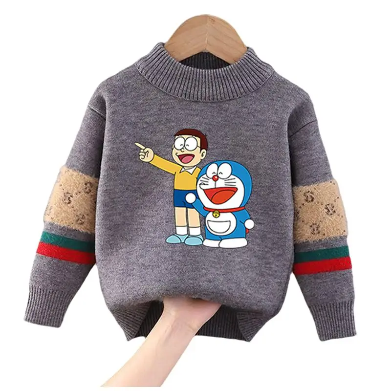 سترة محبوكة من Doraemon Nobita Nobi Gouta Takeshi إبداعية عالية الجودة مطبوعة بشكل لطيف سترة دافئة من الصوف صديقة للبشرة