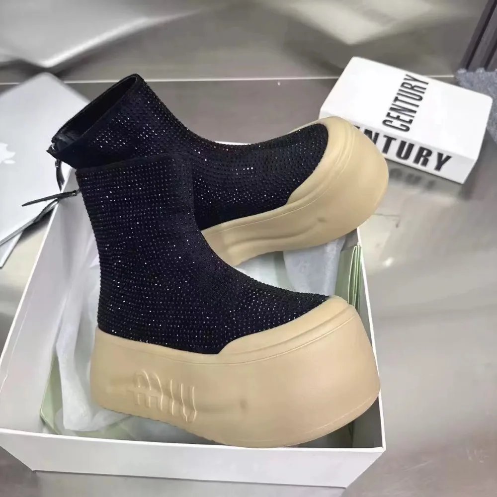 الفاخرة حجر الراين امرأة الجوارب منصة الموضة أفخم الدفء المرأة أحذية الشتاء إيفا خفيفة الوزن الراحة الأحذية 2025 امرأة #3