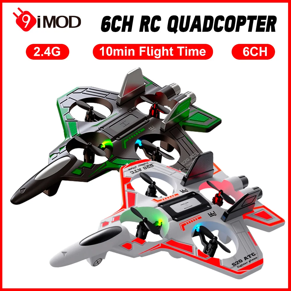 

9IMOD 6CH Remote Control Glider EPP Barometric Altitude One-key Aerobatic 2.4G 6CH 10min Flight Time 50M Distance RC Airplane