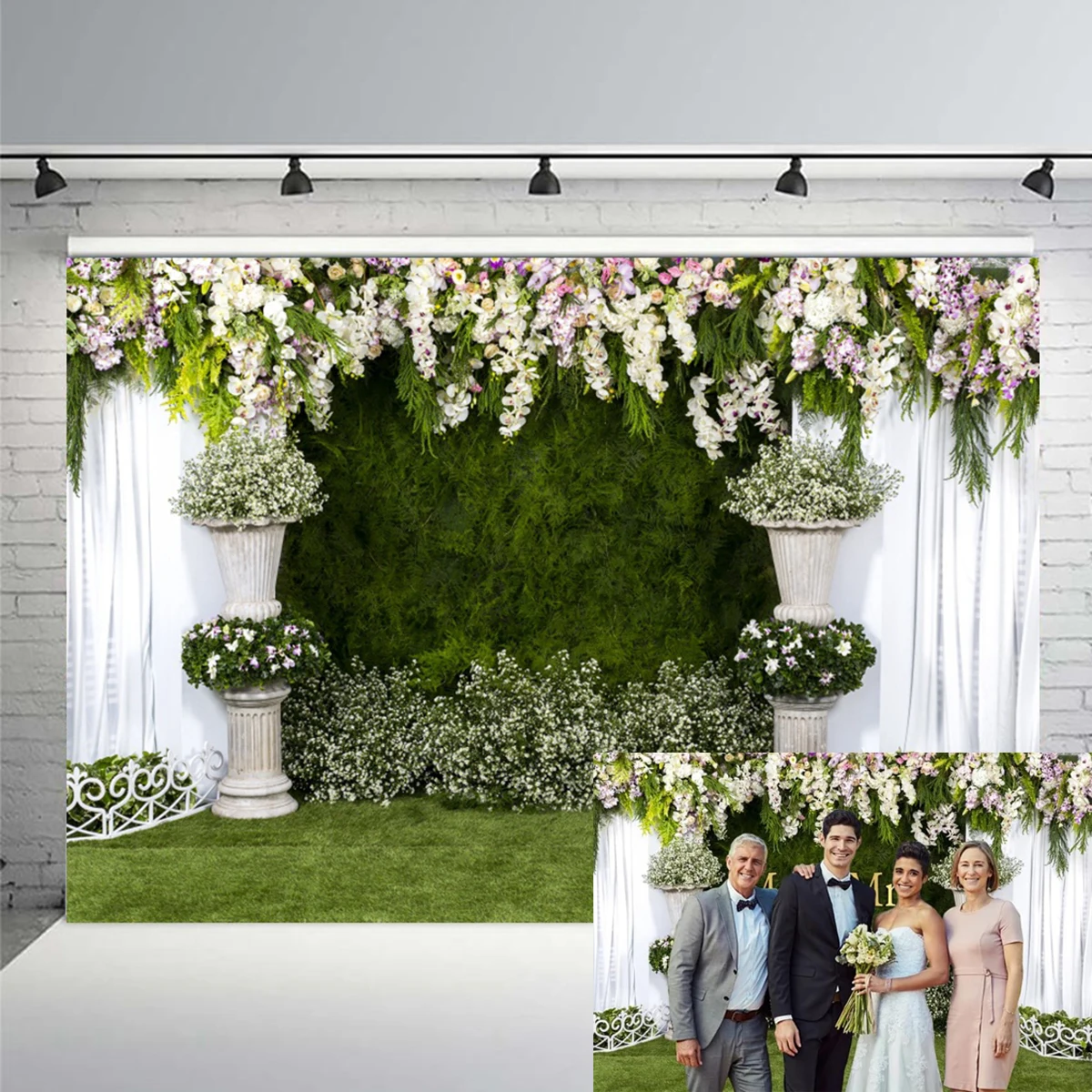 웨딩 꽃 커튼 사진 배경막, 포토콜 아기 생일 파티 장식, 사진 배경 사진 스튜디오 포토폰