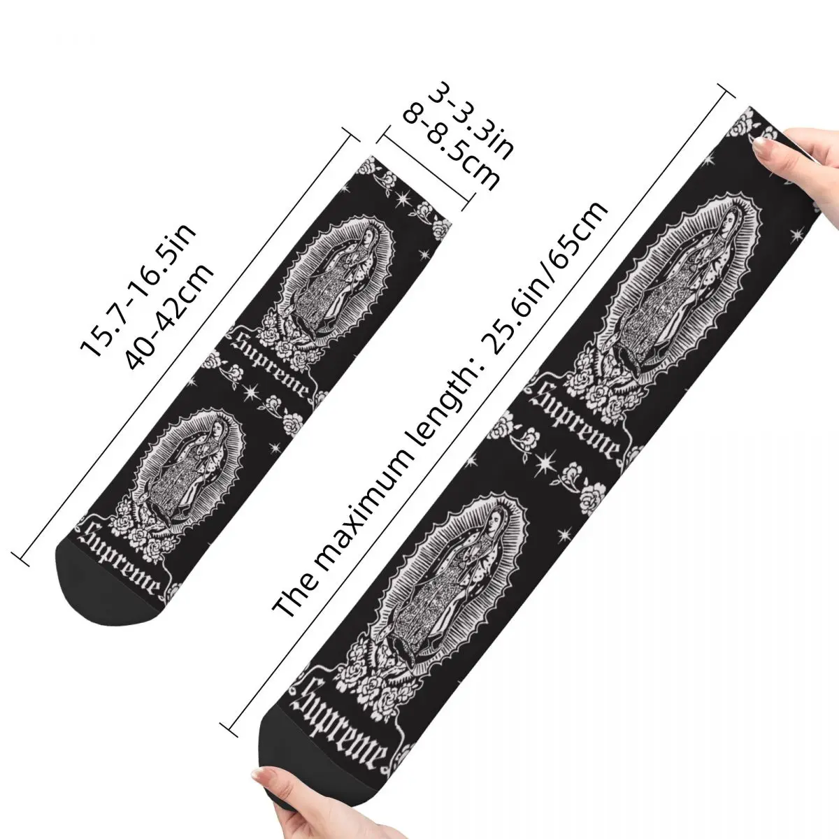 Winter Warm Retro Unisex Christian Virgin Mary Socks Saviour Sweat Absorbing Middle Tube Socks