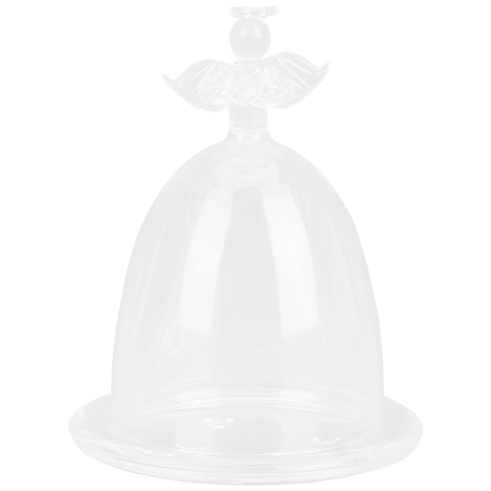 

Exquisite Glass Bell Jar Angel Design Preserved Flower Cover for Home Decor Romantic Transparent Display Dome Eternal Flower