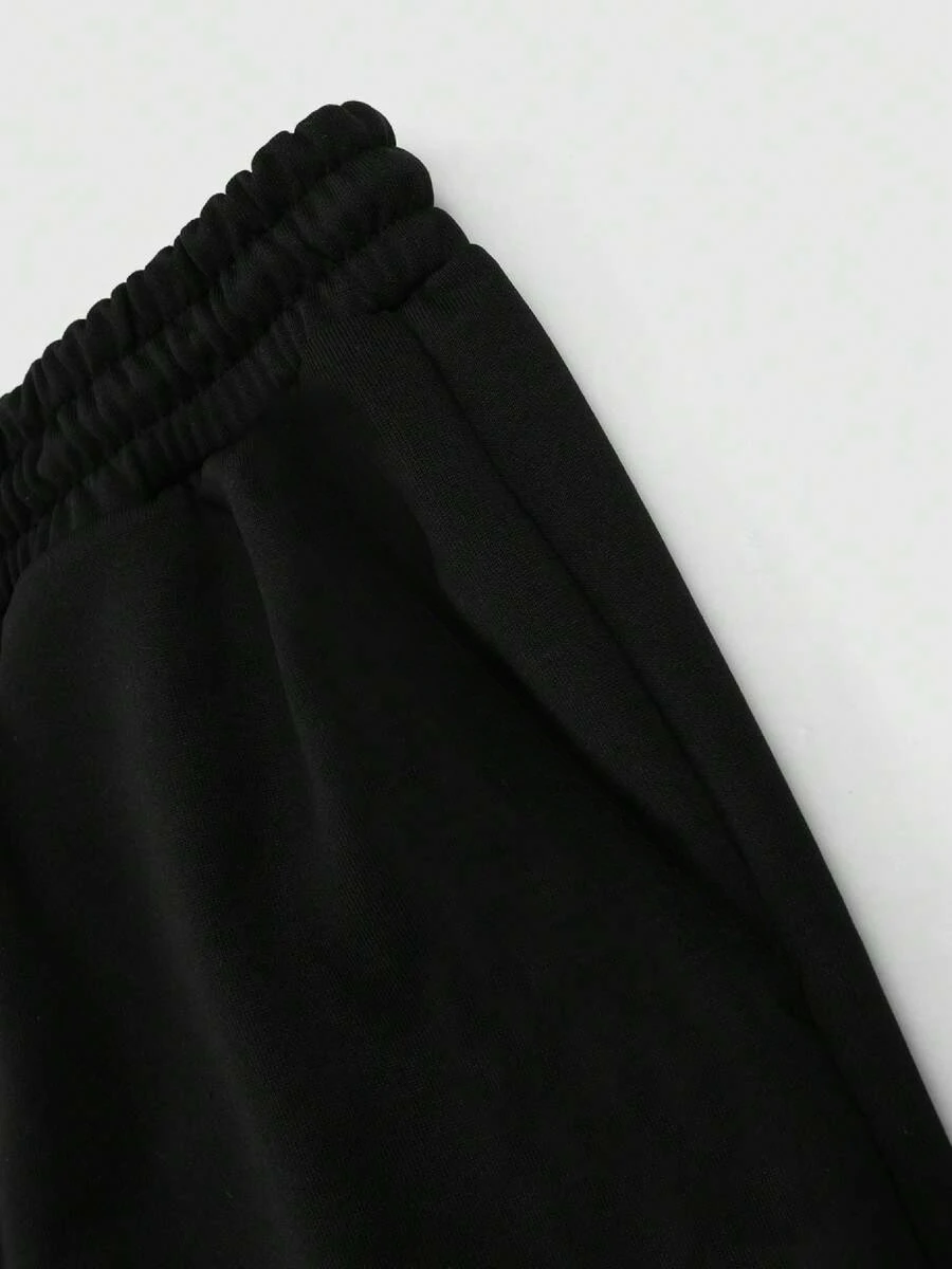 Herren-Sportshorts mit lockerer Passform, elastischem Bund, Slogan- und Schriftzugdruck, Street-Style, Sommer-Sport-Freizeithose mit geradem Bein. – Detail 6