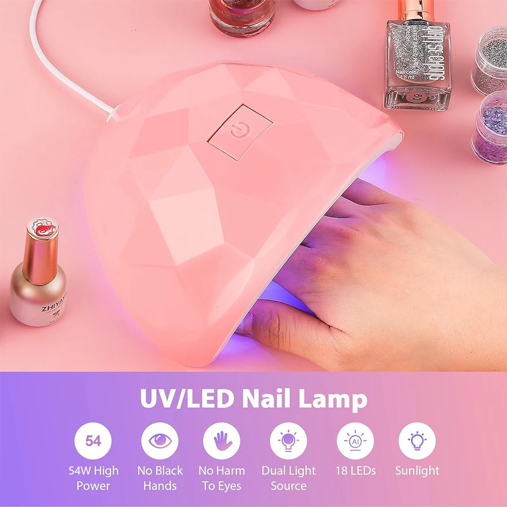 Lampada per unghie Asciugatrice per unghie Lampada UV a LED per polimerizzare la macchina per fototerapia per unghie con smalto gel Attrezzatura per salone di strumenti per manicure professionale