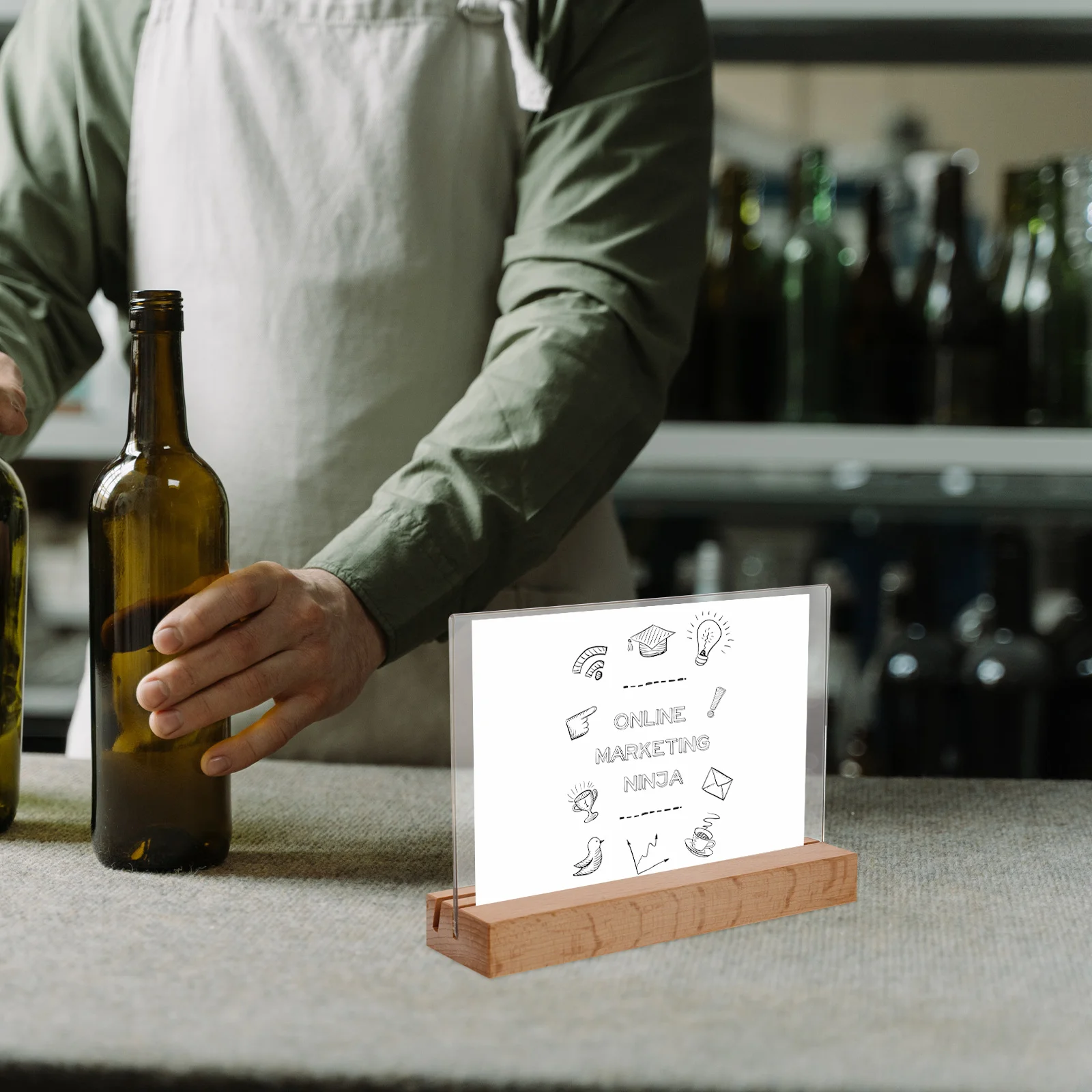 Dual Purpose Display Stand Shop Rack Menu Board Digital Signage Label Holder Acrylic Tag Showing Office Shelf