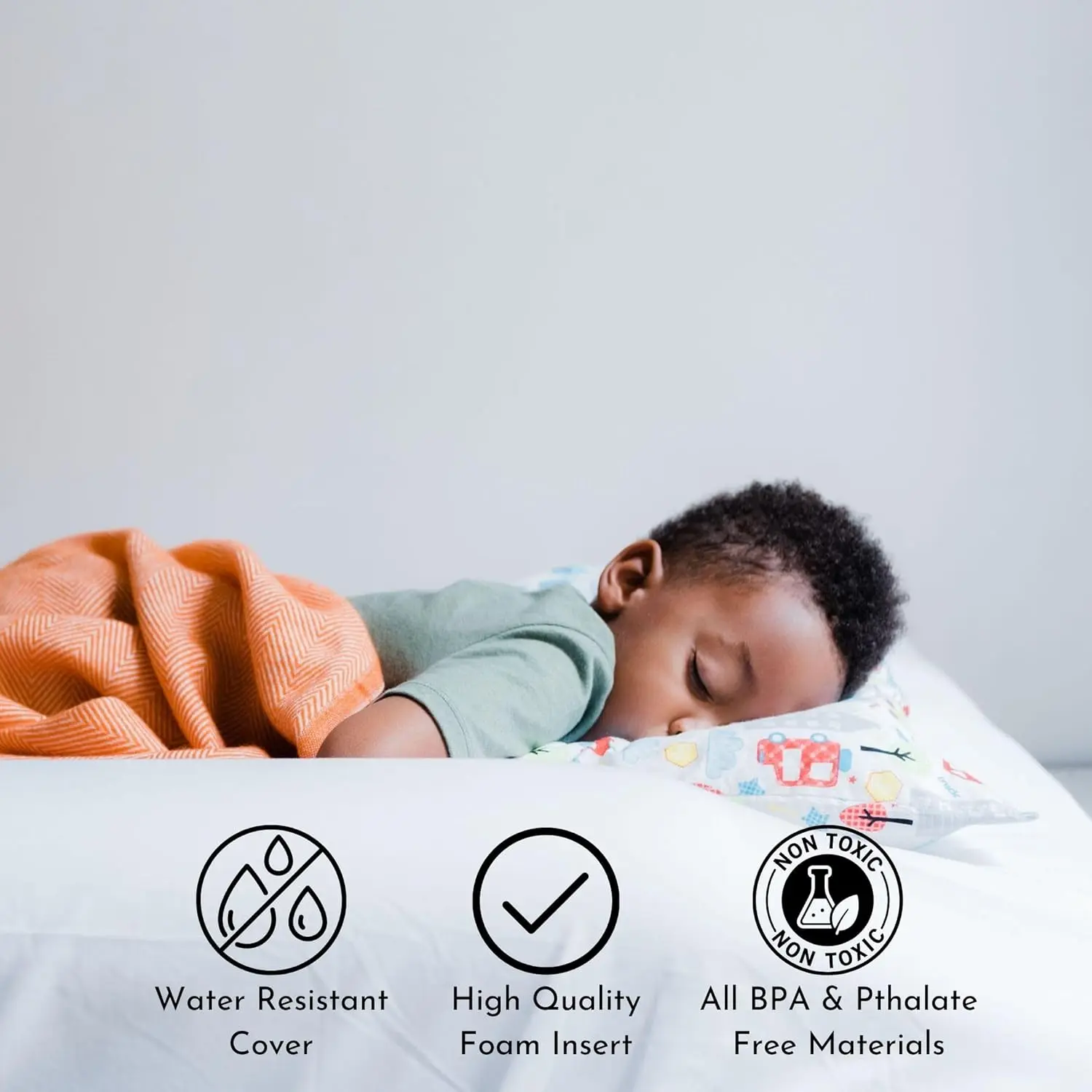 Soft Toddler Bed Bumper with Stay-Put Cover, Foam Safety Rail for Home or RV Use (2-Pack)