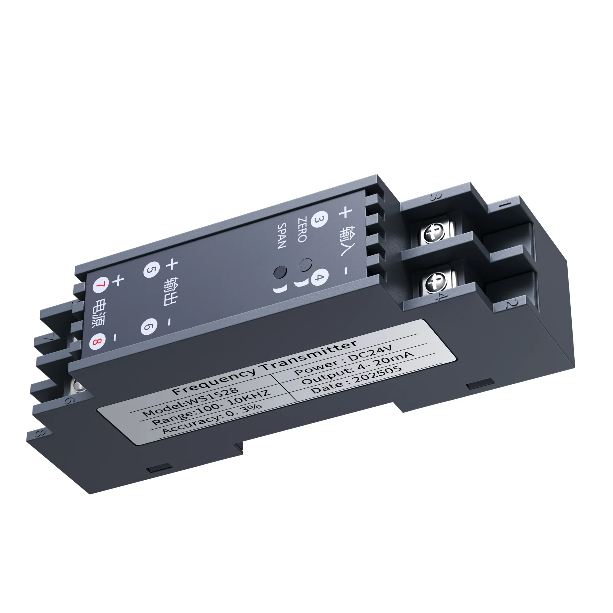Frequency Signal Converter, DC 24V Power Supply, Frequency Transmitter Sensor 4-20mA 0-1V