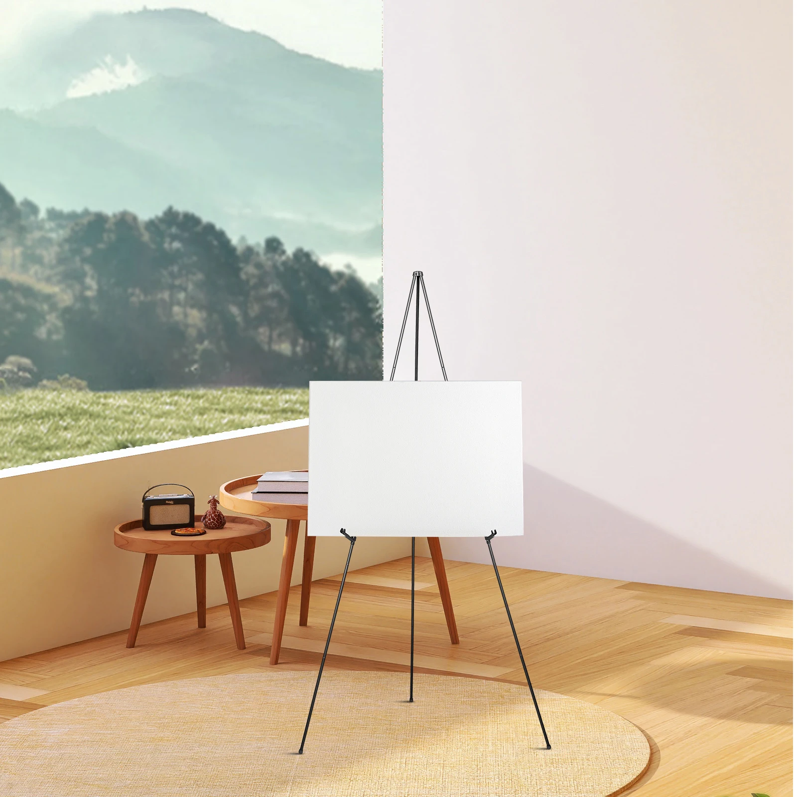 

Easel Stand for Painting Canvas Photo Frame Display Foldable Metal Black Adjustable Portable Easels Tripod Sturdy Durable