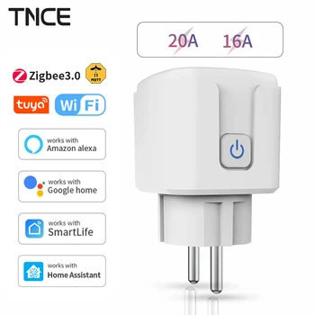 שקע חכם TNCE Tuya WiFi או Zigbee3.0 תקע 16/20A EU Outlet שלט...
