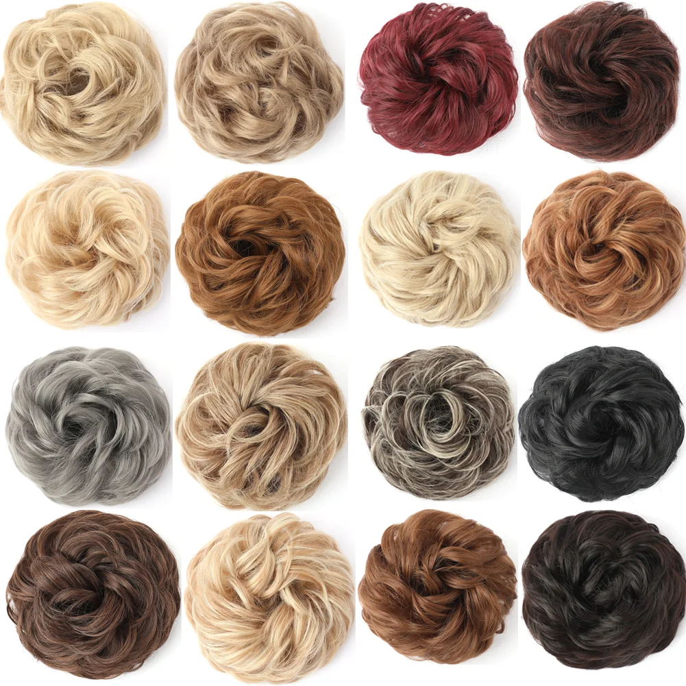 Niesforny kok doczepiany falowany kręcony gumka do włosów syntetyczny chignon doczepiany kucyk przedłużanie włosów gruby upięty kok dla kobiet