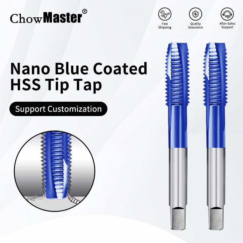 Rubinetto in acciaio inossidabile Chowmaster Rubinetti con punta per macchina CNC HSS rivestito in nano blu M2M3M4M5M6M8M10M12M14M16 Punta da trapano