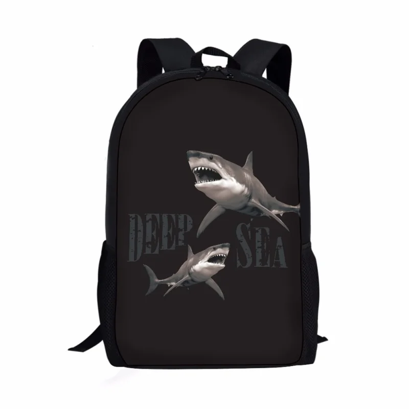 Ocean Sharks Pattern Print Students School Bag Boys Girls Kids Book Bag Daily Casual Storage Backpack Teenager Travel Rucksack