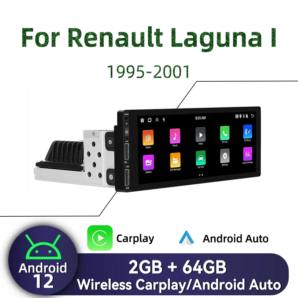 

1-диночное радио Android для Renault Laguna I 1995-2001 Carplay, авторадио, Android, авто стерео, автомобильное мультимедийное головное устройство, навигация, GPS