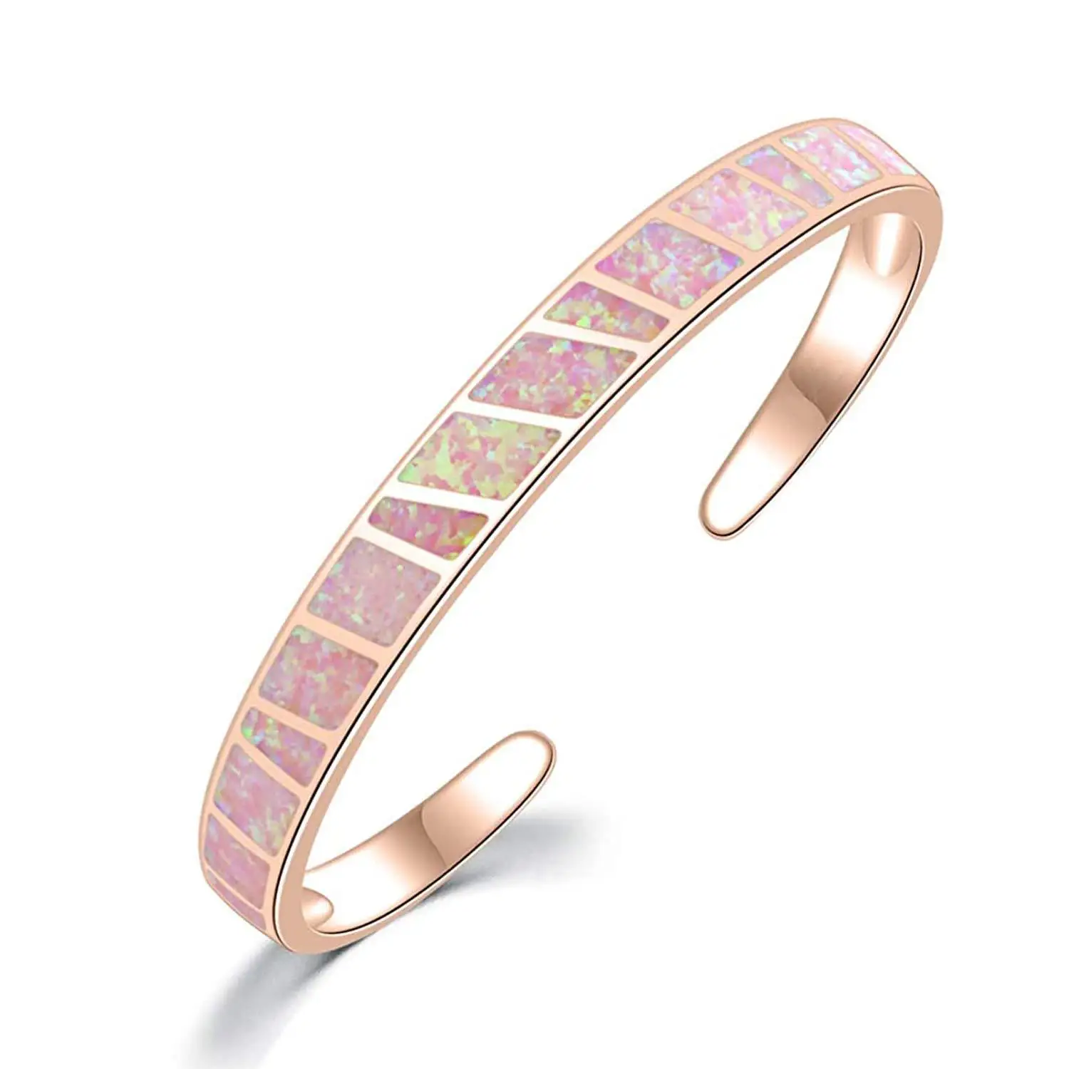Blaues Opal-Manschettenarmband für Damen, silberfarbenes Statement-Armreif, stapelbarer Boho-Schmuck als Geschenk für Mädchen und Frauen – Detail 14