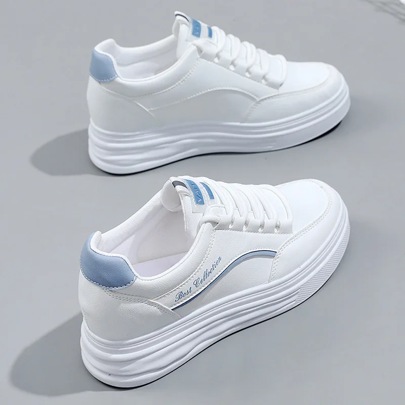 

Trend Hot Sale Skateboard Shoes for Woman 2024 New Lace-up White Platform Sneakers Women Vulcanized Shoe Fashion Tennis Trainers