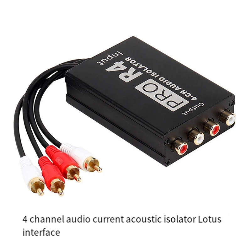 RCA Audio Isolator 4CH Audio Noise Reducer Ground Loop Audio Isolator For Car Audio Modification, Easy To Use