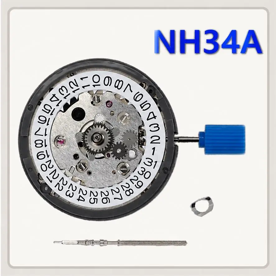 NH34 Automatic Mechanical GMT Four Hand 24 Hours Date For Repair Replacement Watch SKX007 Mod NH34A Movement Part Accessories NH