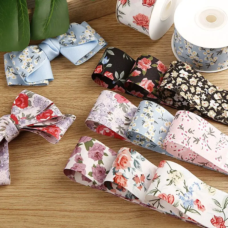 10 Yards 40MM Double-sided Flower Ribbon DIY Handmade Material Headwear For Hair Bows Clothing Shoes Hats Accessories Home Belt