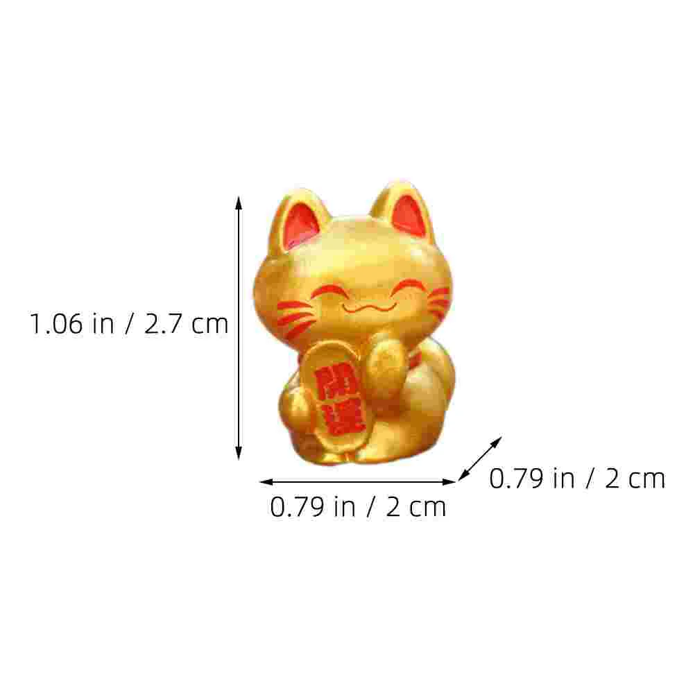 9 Pcs Mini Lucky Cat Animals Model Resin Craft Figurines Miniatures Adorn Garden Tiny Statues Cute Screen