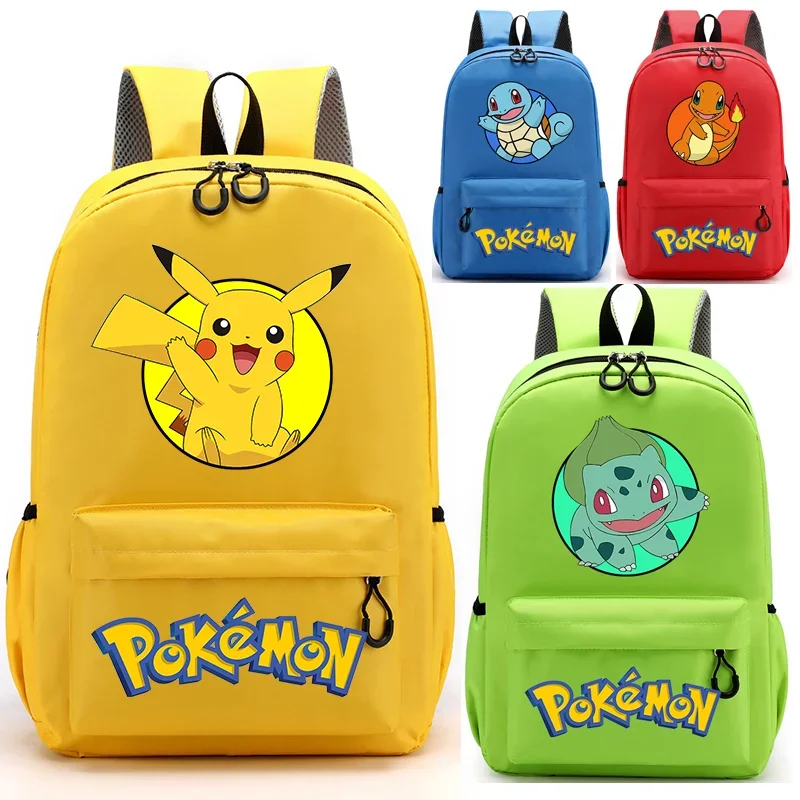 Mochila escolar pokemon pikachu, mochila escolar de grande capacidade para crianças, mochila de alta qualidade para laptop