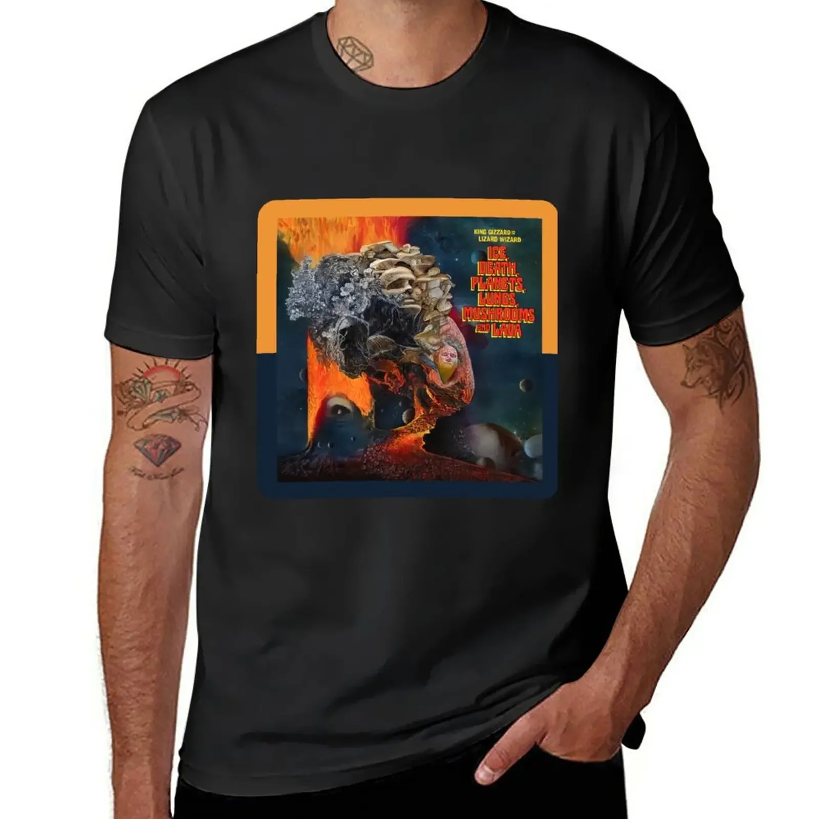 

Ice, Death, Planets, Lungs, Mushrooms and Lava by King Gizzard and The Lizard Wizard T-Shirt quick drying mens plain t shirts