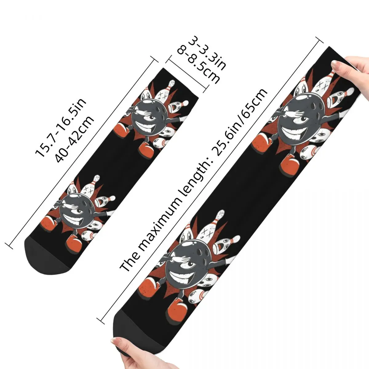 Happy Funny Men\'s Compression Socks Bowling Ball Dabbing Retro Harajuku Bowling Ball Hip Hop Novelty Seamless Crew Crazy Sock