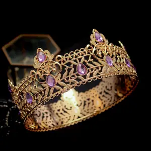 Runde Hochzeit Tiara für Männer, Rhein königliche Krone, Haarschmuck, Schmuckköpfe, Kopfzubehör, wichtige Anlässe 8 Hauptverkaufskönig - №6