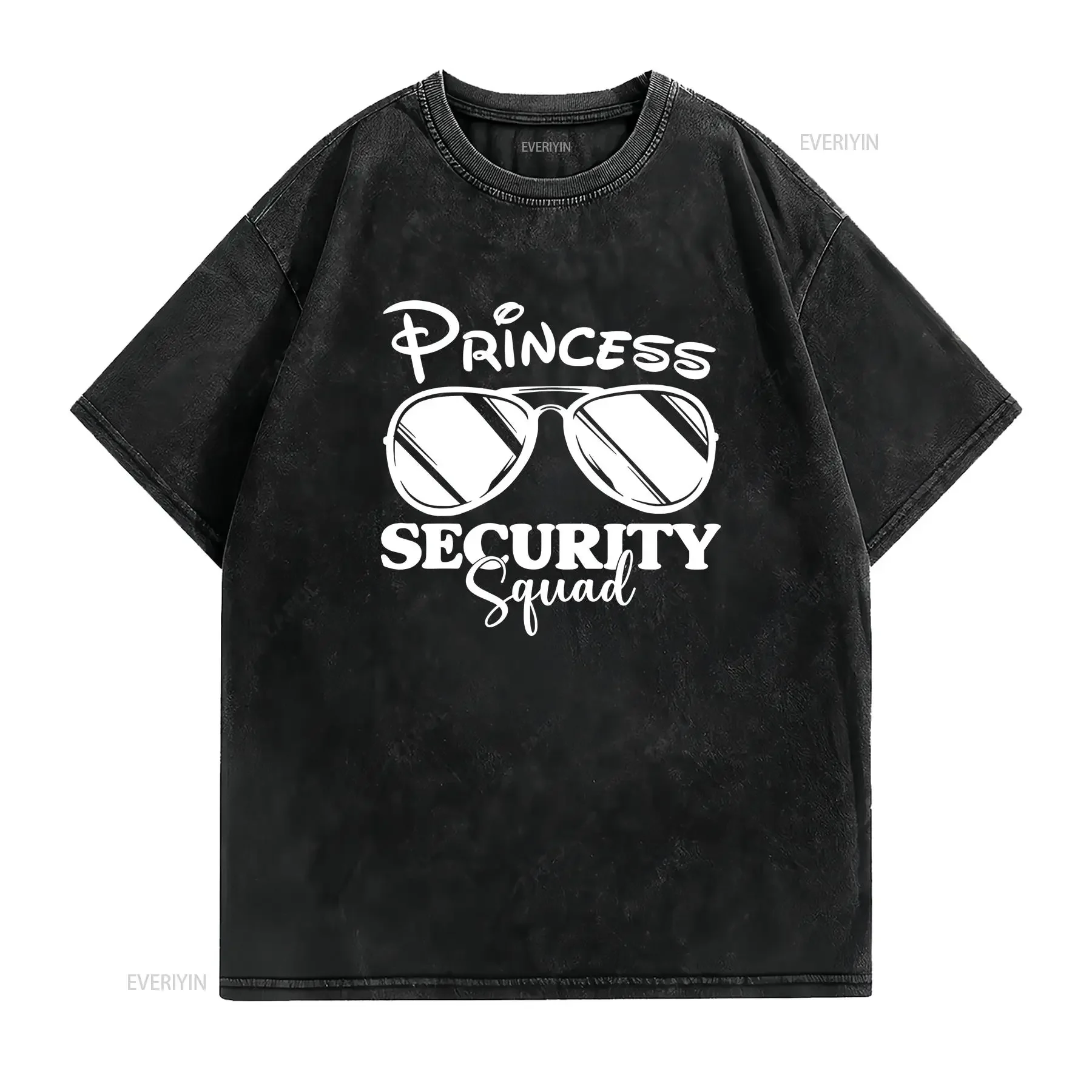 Princess Security Squad Funny Birthday Party Matching Family T Shirt  vintage Washed graphic Soft Unisex Stylish Casual homme