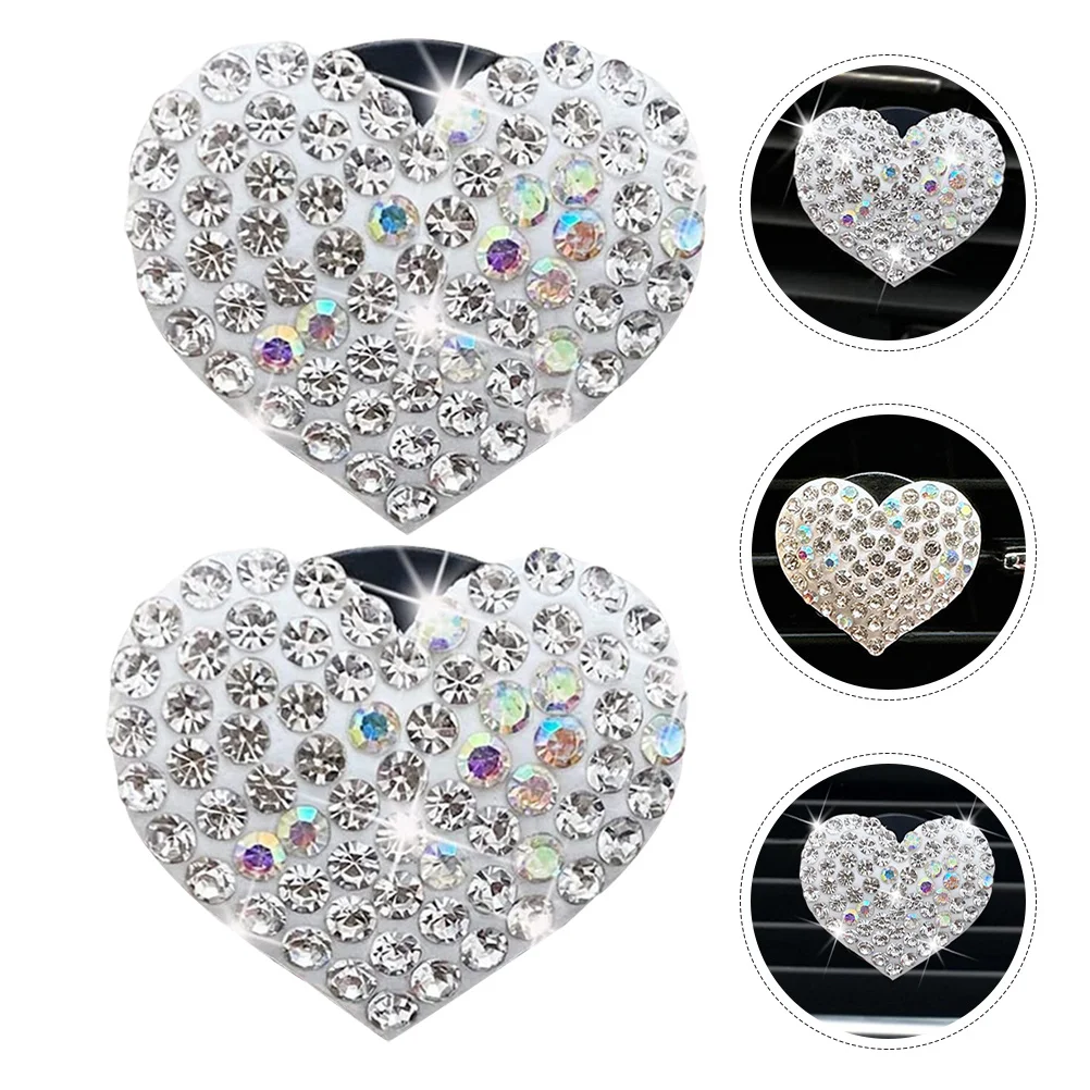 

2Pcs Heart Design Car Air Freshener Clip Aroma Vent Diffuser for Women Cute Car Interior Decor Luxury Dashboard Decoration Clip