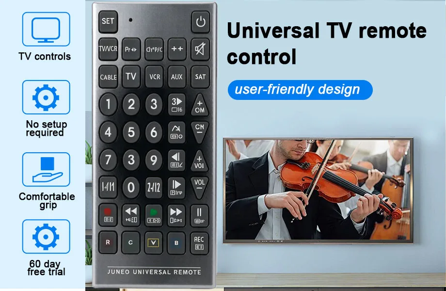 8 in 1 Large Jumbo Universal Remote Control for RCA, Sony, Philips, Samsung, GE, Zenith, Panasonic, Sharp, Toshiba, Daew