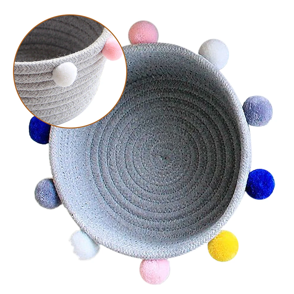 Cotton Rope Basket Storage Baskets Woven Fabric Bedroom Sundries Container Home ganization Hamper Modern Style