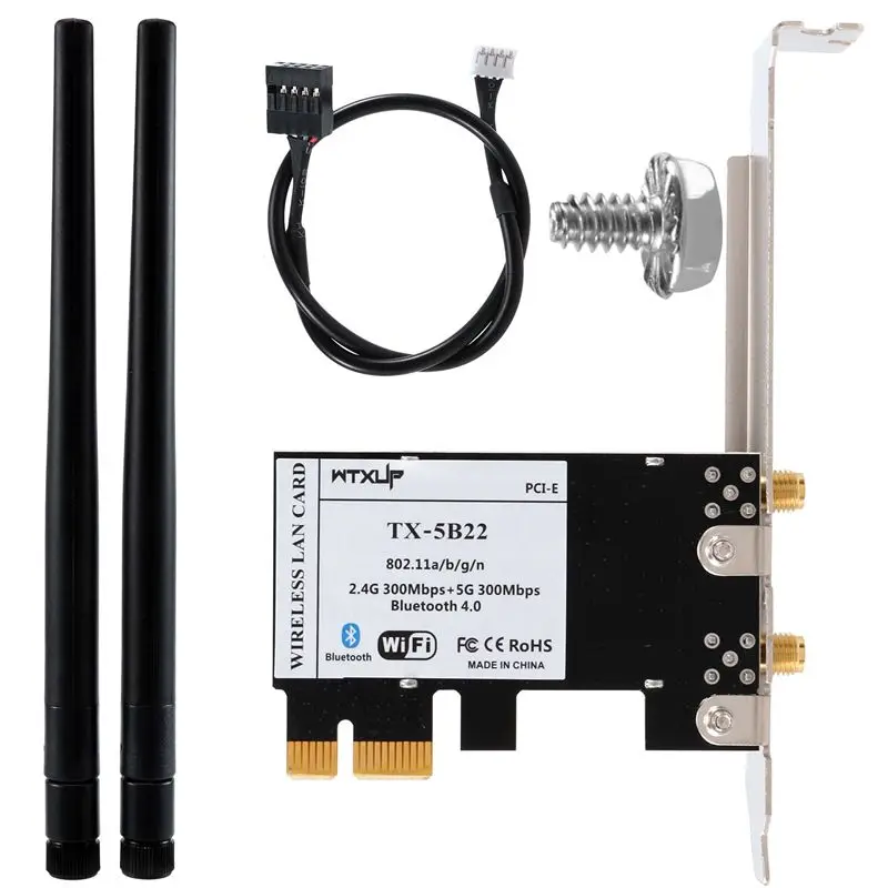 

A60F-N1202 AR5B22 2.4G/5G Dual Band PCIE Wi-Fi Network Card With Bluetooth 4.0 For Desktop Pcsand Servers Wireless Network Adapt