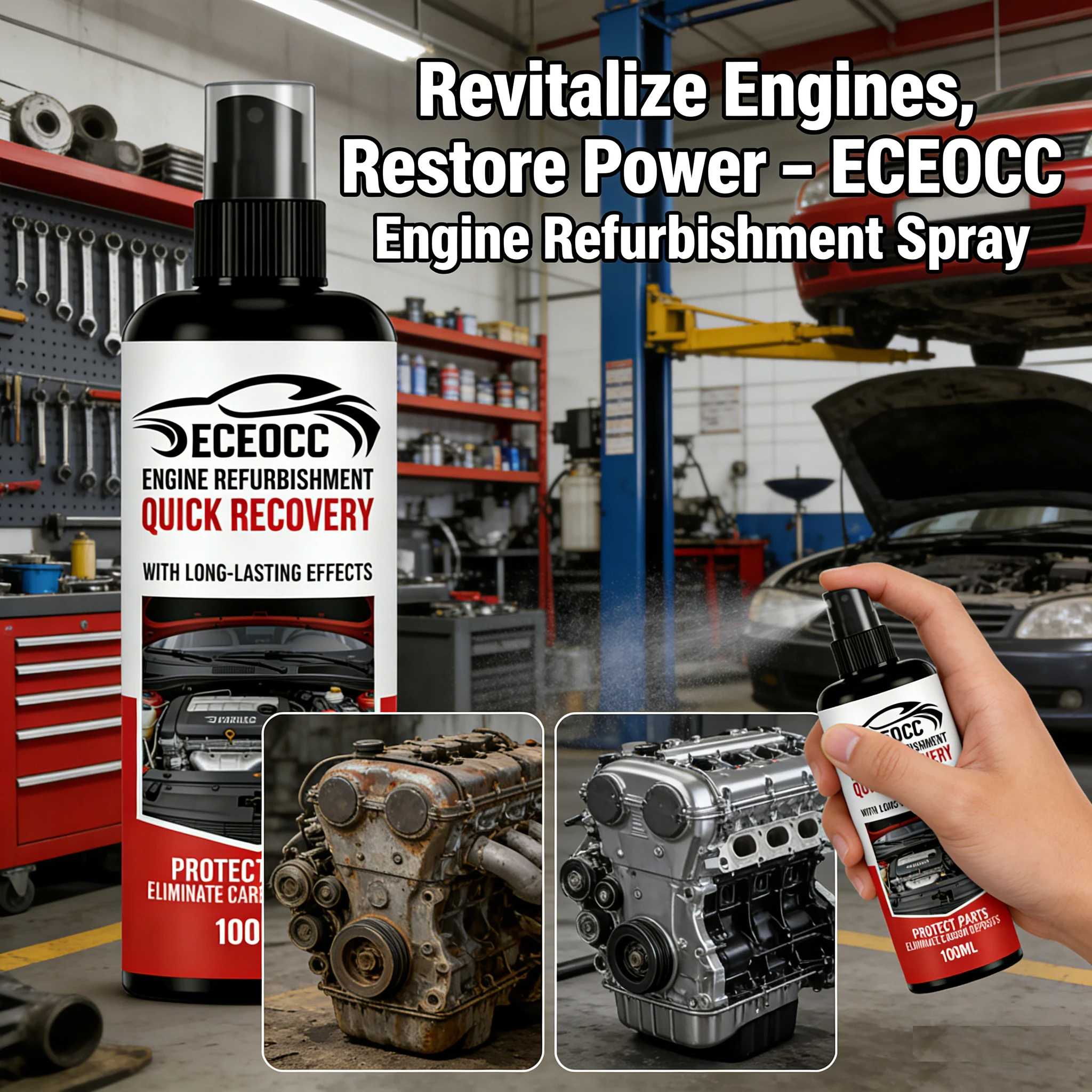 Engine Carbon Cleaner, Fuel Injector Cleaner, Remove Carbon Deposit for Car Motorcycle Engine
