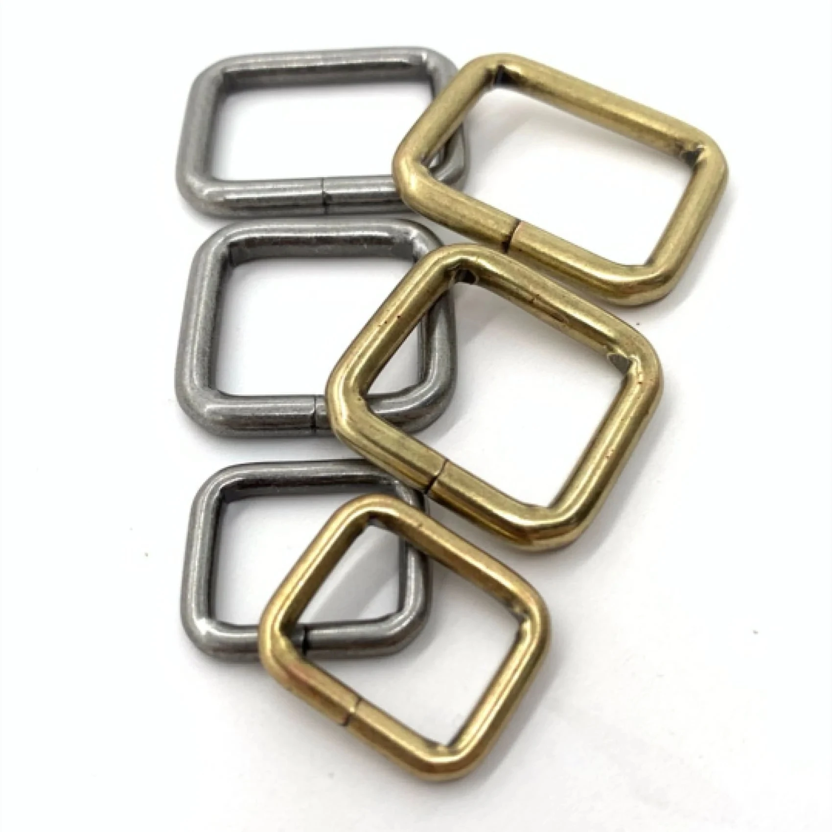 Rectangular Ring Metal Rectangle Loop Strap Slider Buckle 16/20/26mm Bronze&Old Silver Color